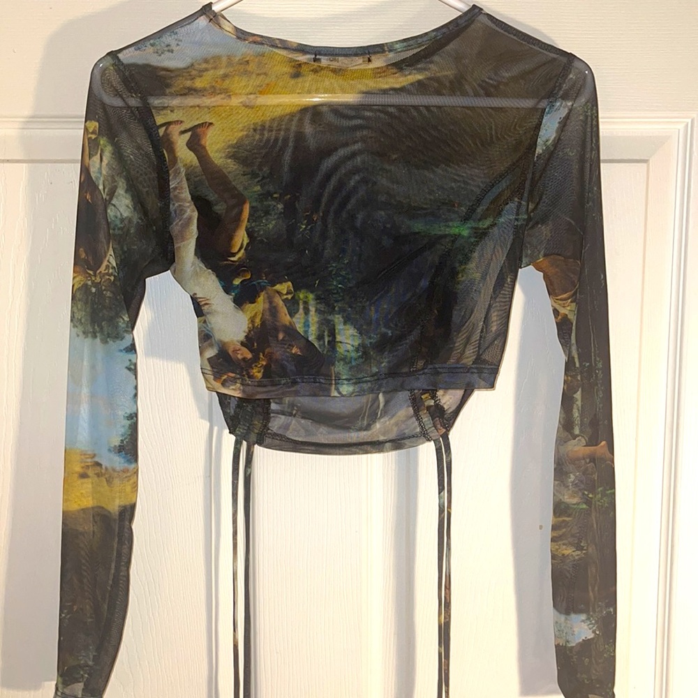 Fashion nova - Ruched Mesh Crop Top - Picture 4 of 4